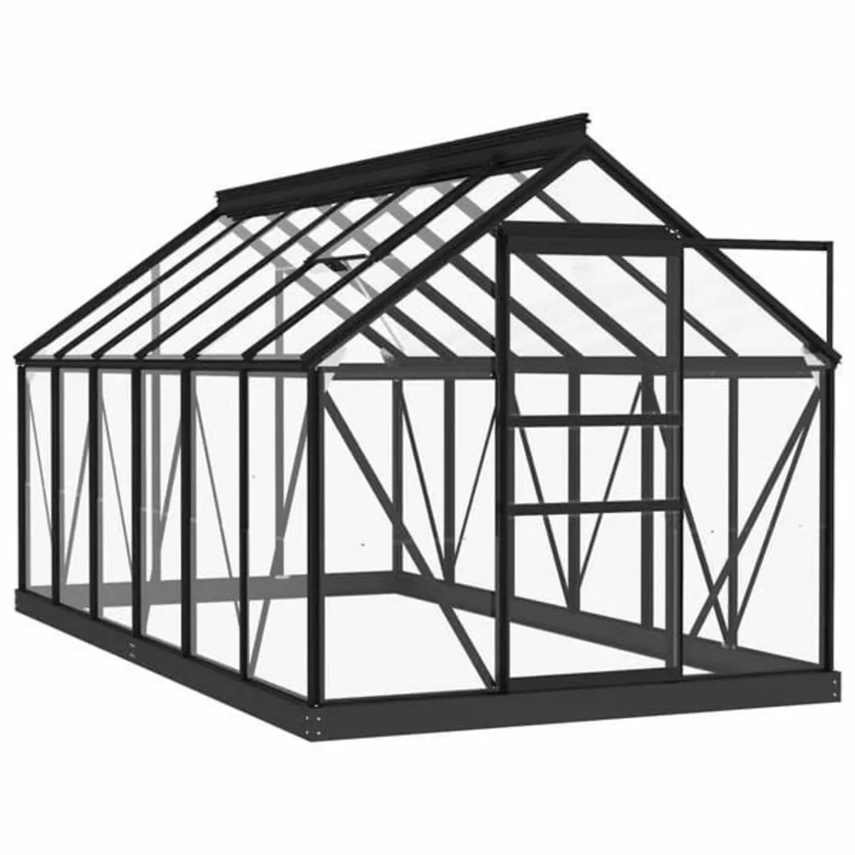 Glass Greenhouse Anthracite 155x298x191 cm Alumini - Image 4