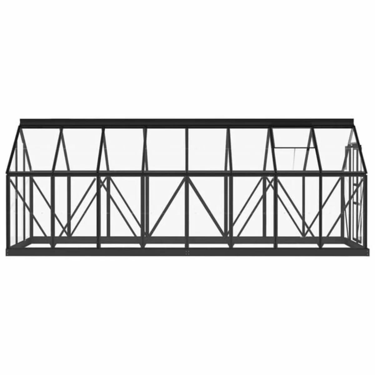 Glass Greenhouse Anthracite 155x395.5x191 cm Alumi - Image 4