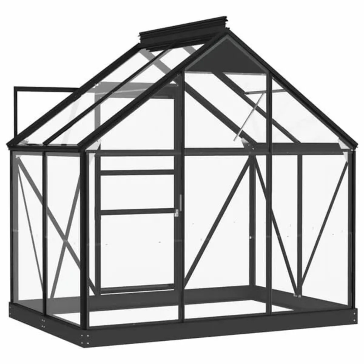 Glass Greenhouse Anthracite 155x103x191 cm Alumini - Image 3