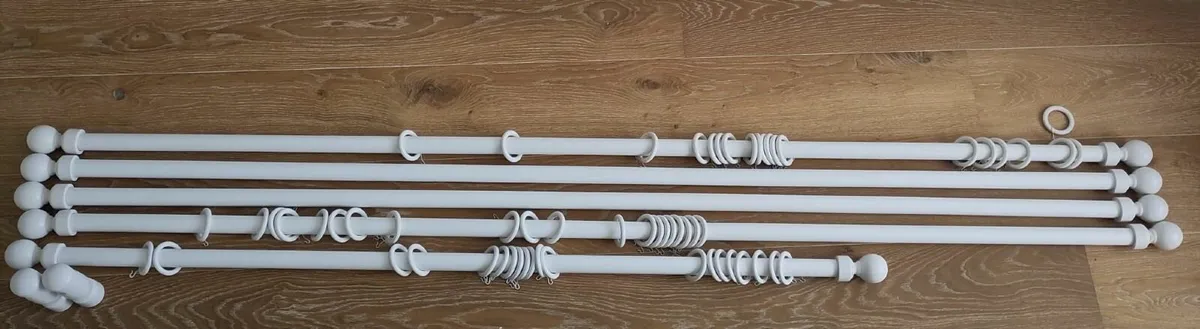 IKEA white wooden curtain rods (5x) - Image 4