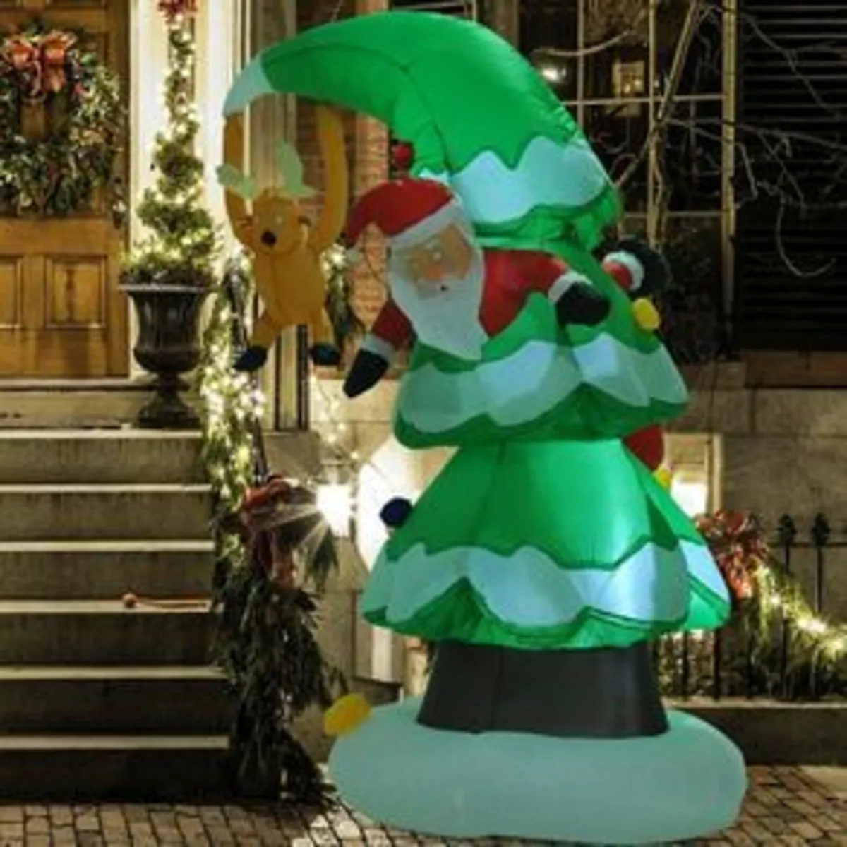 Xmas Tree Stuck Santa Rudolph Reindeer Inflatable