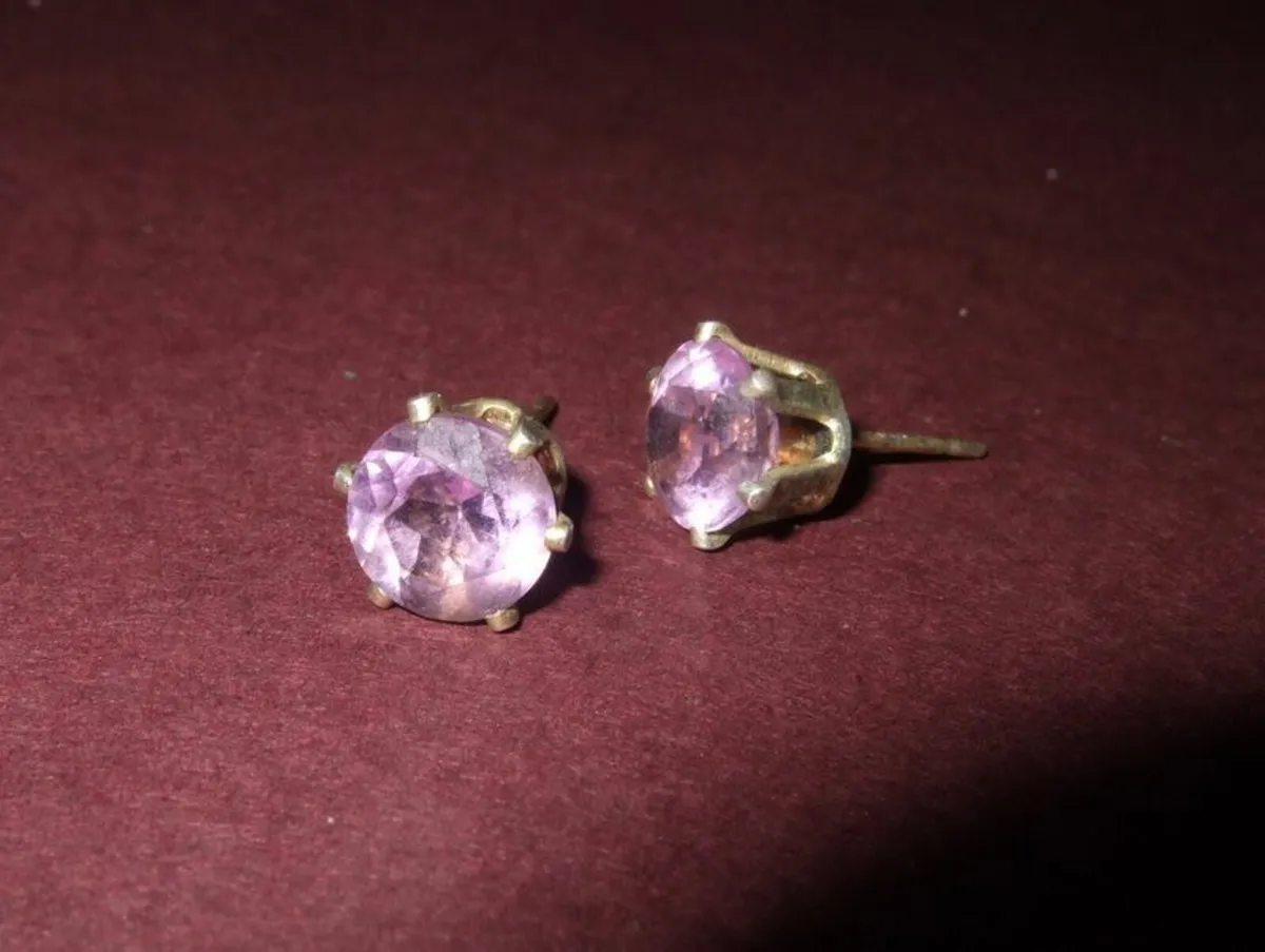 Vintage Hallmarked Silver Sapphire Solitaires - Image 3