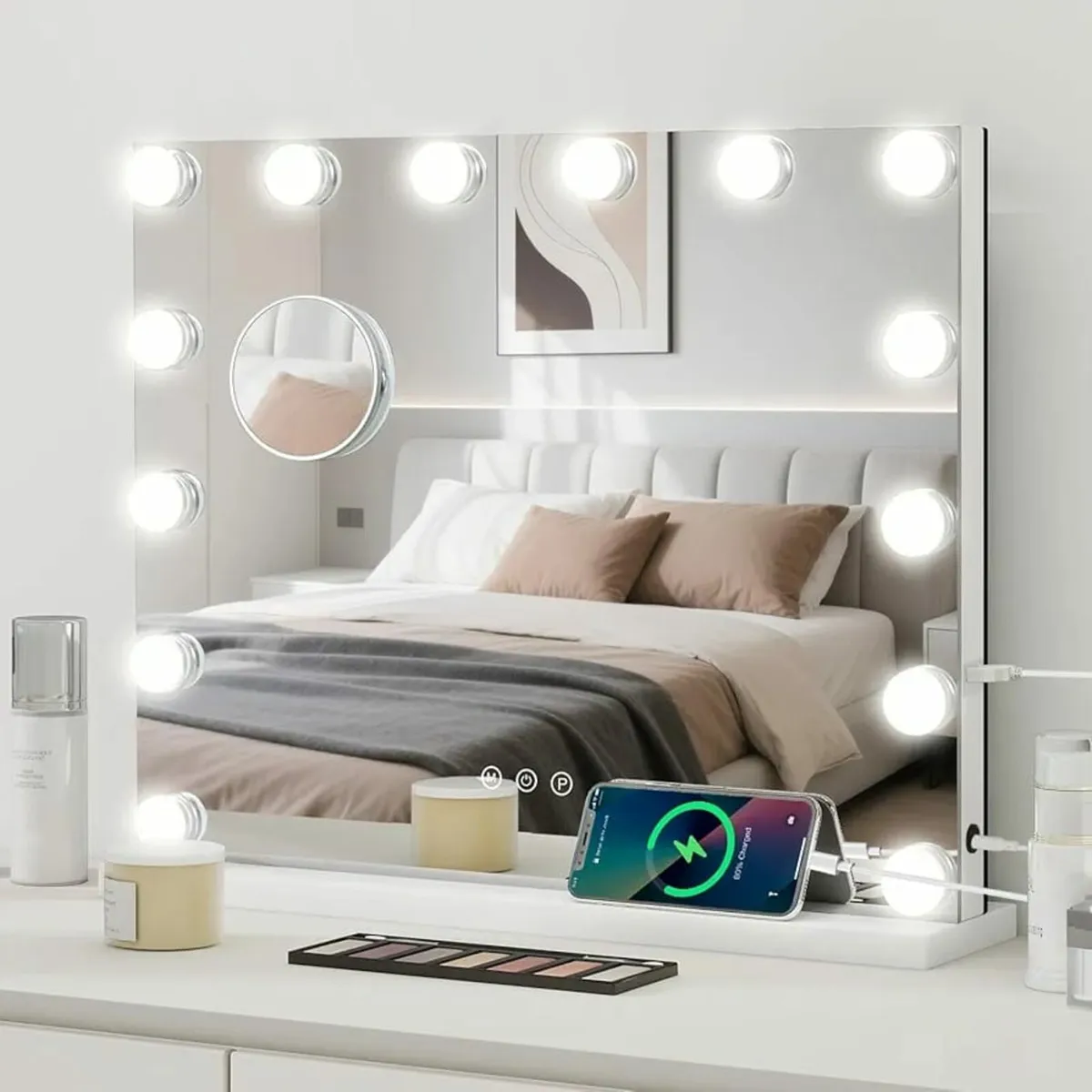 Hollywood Vanity Mirror with Lights, 50×42cm Large - Image 1