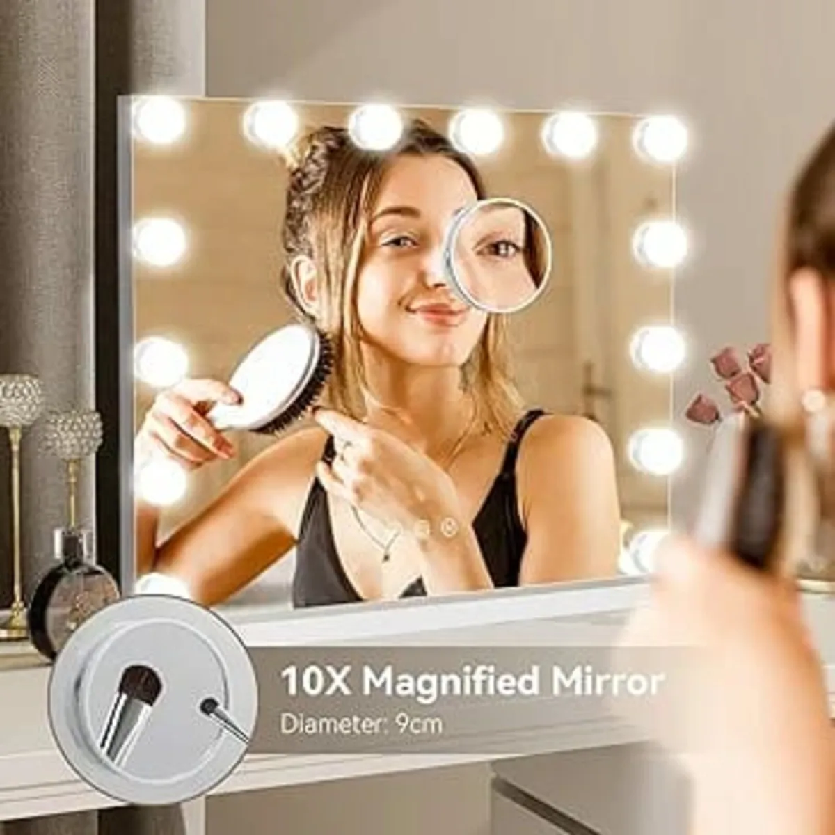 Hollywood Vanity Mirror with Lights, 50×42cm Large - Image 2