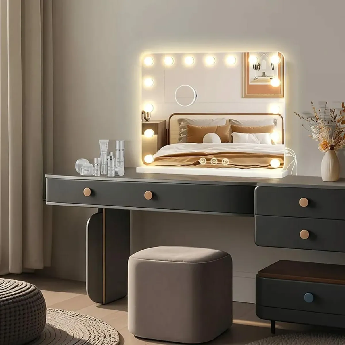 Hollywood Vanity Mirror for Makeup: 58x48 cm - 3 C - Image 2