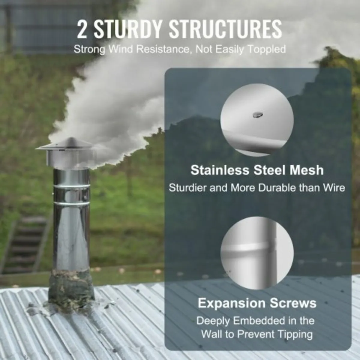 Chimney Cap, 152.4 mm, 304 Stainless Steel Round R - Image 4