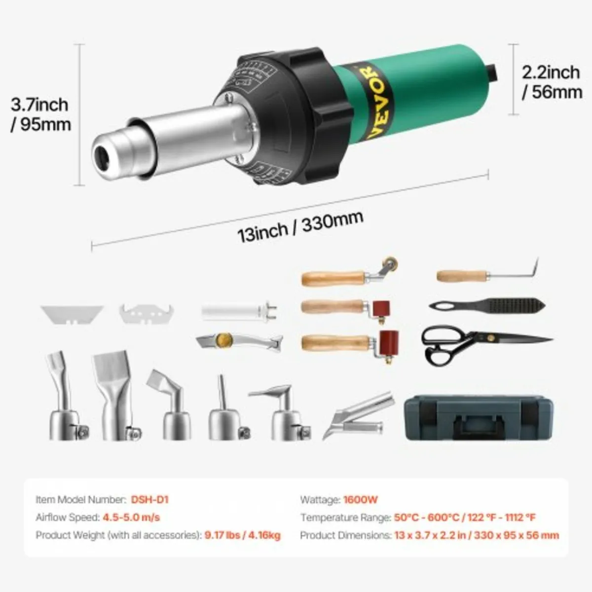Hot Air Plastic Welder 1600W PVC TPO Vinyl Heat Gu - Image 4