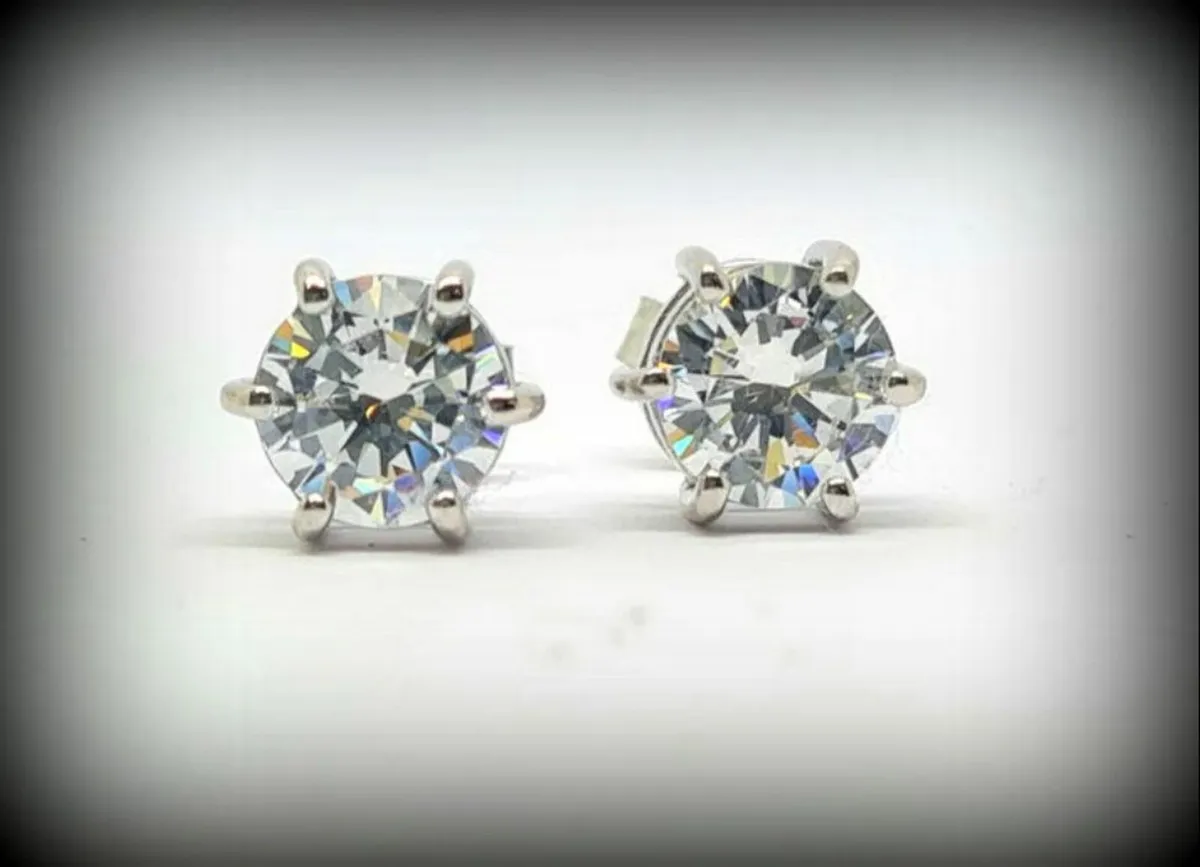 Vintage Silver/Sapphire Solitaires - Image 2