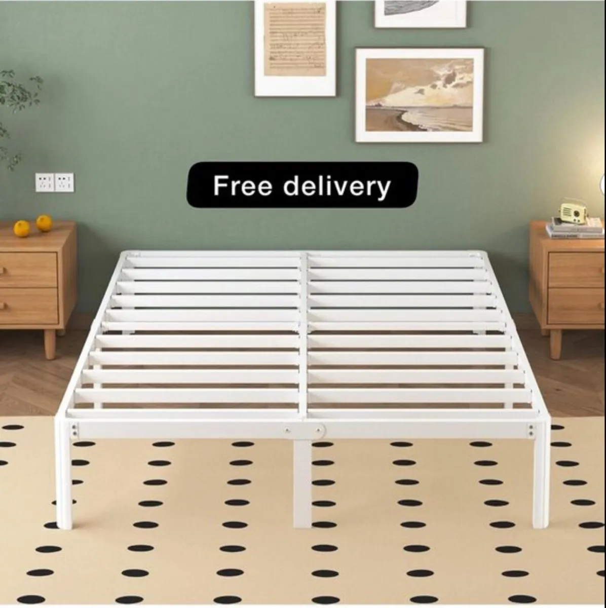 King Size Bed Frame 30.5 cm High with Rounded Corn
