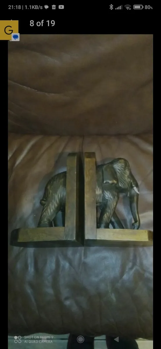 Vintage Elephant Wooden Bookends - Image 4