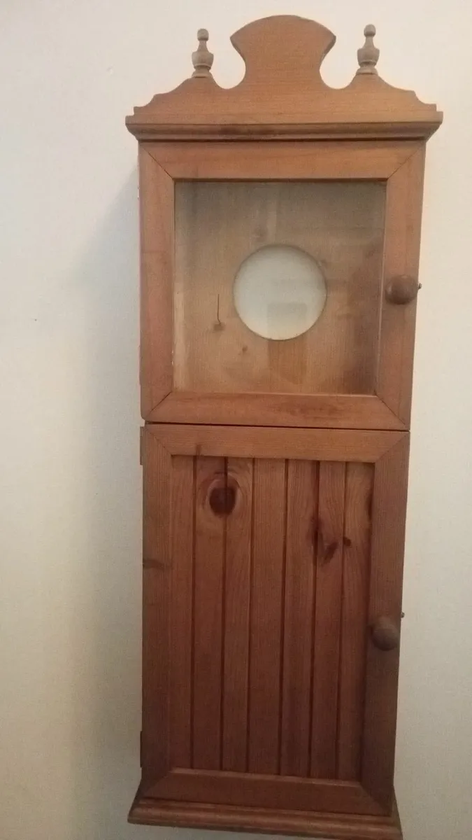 Vintage Pine Clock Case With Spice Press - Image 1