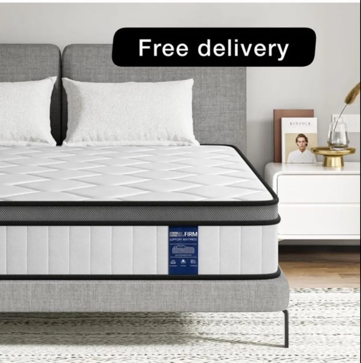 Firm King Mattress, 8.7 Inch Pocket Sprung