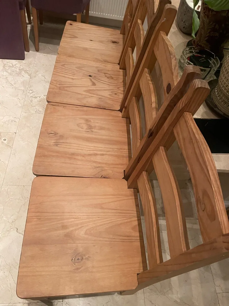 4 x Farmhouse Style Wooden Kitchen Dining Chairs - Image 2