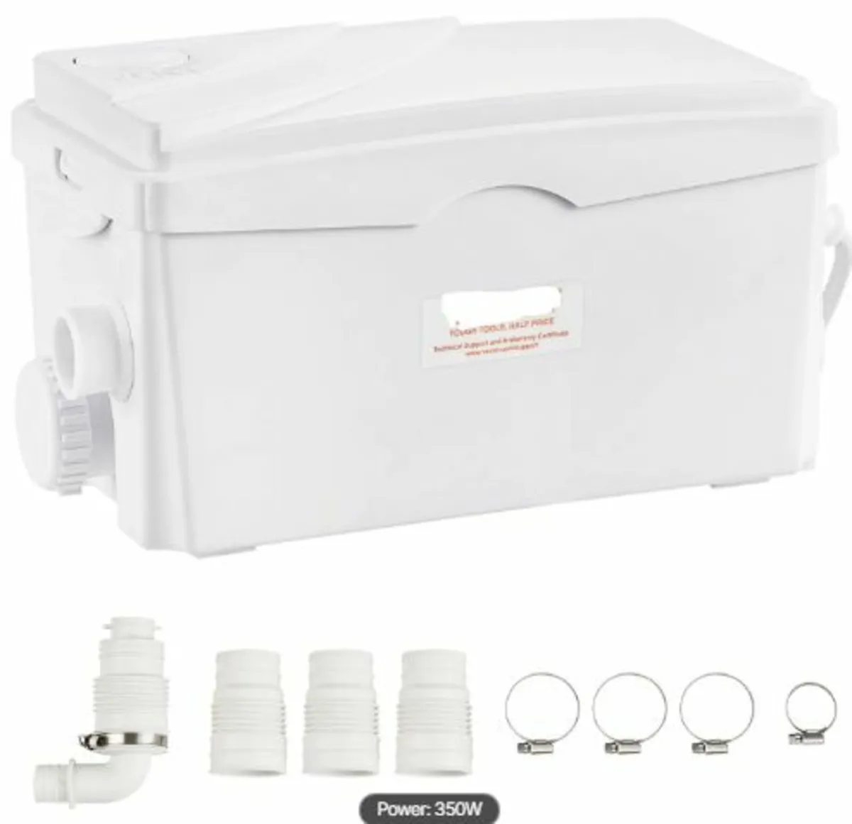Macerator Pump, 350W, 6000 L/h Flow, 23 ft/7m Head - Image 1