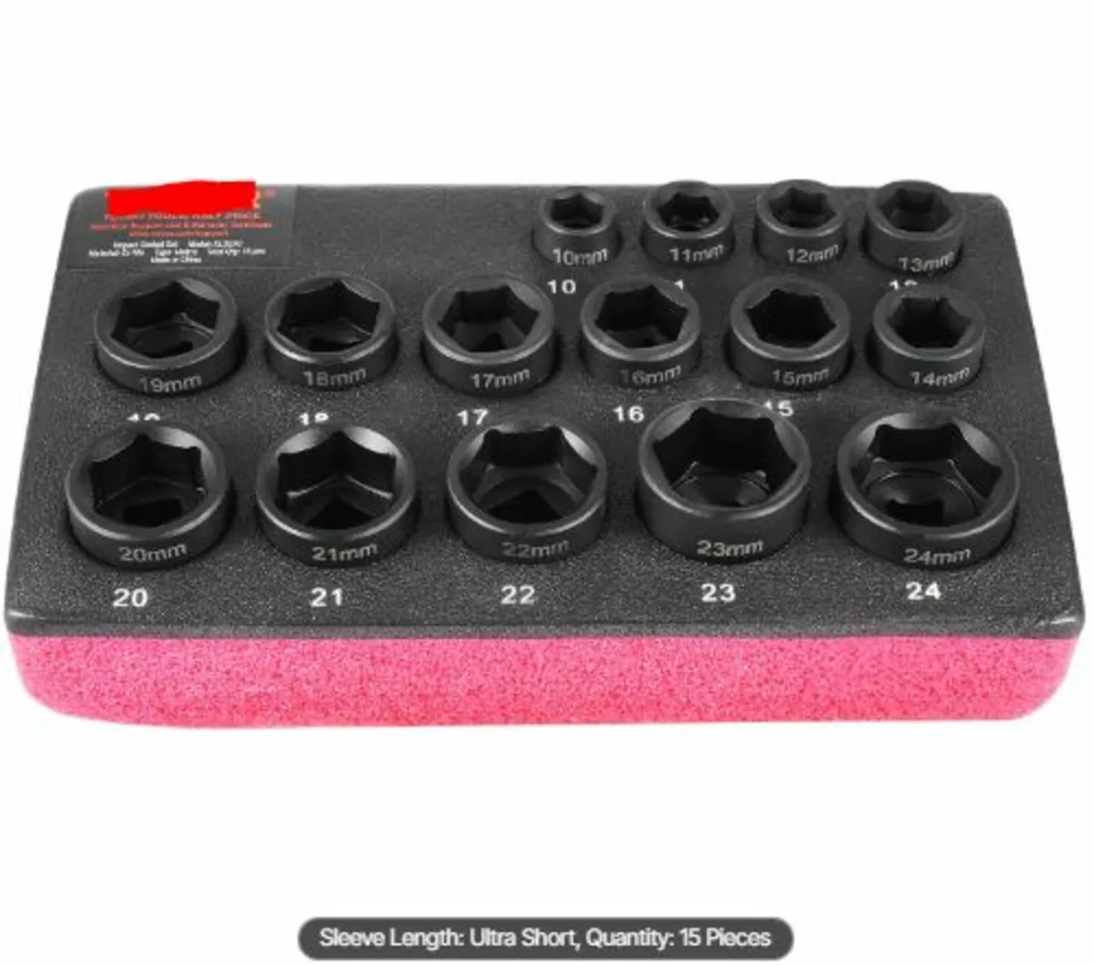 3/8" Drive Impact Socket Set,15 Piece Ultra-Short - Image 3