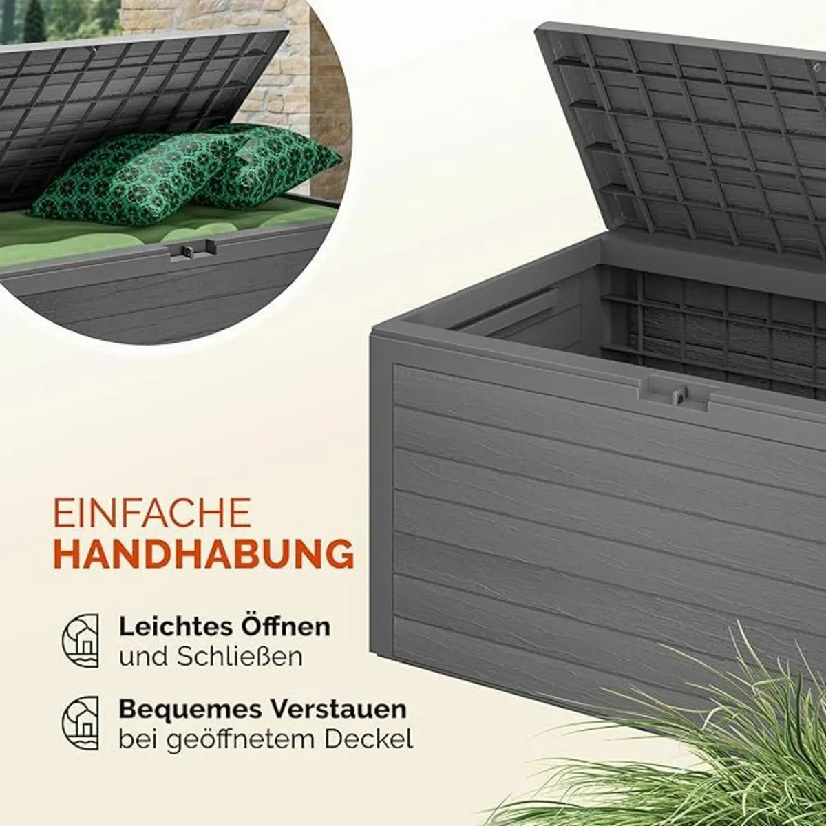 Outdoor Storage Box 300L Capacity, Weatherproof, - Image 2