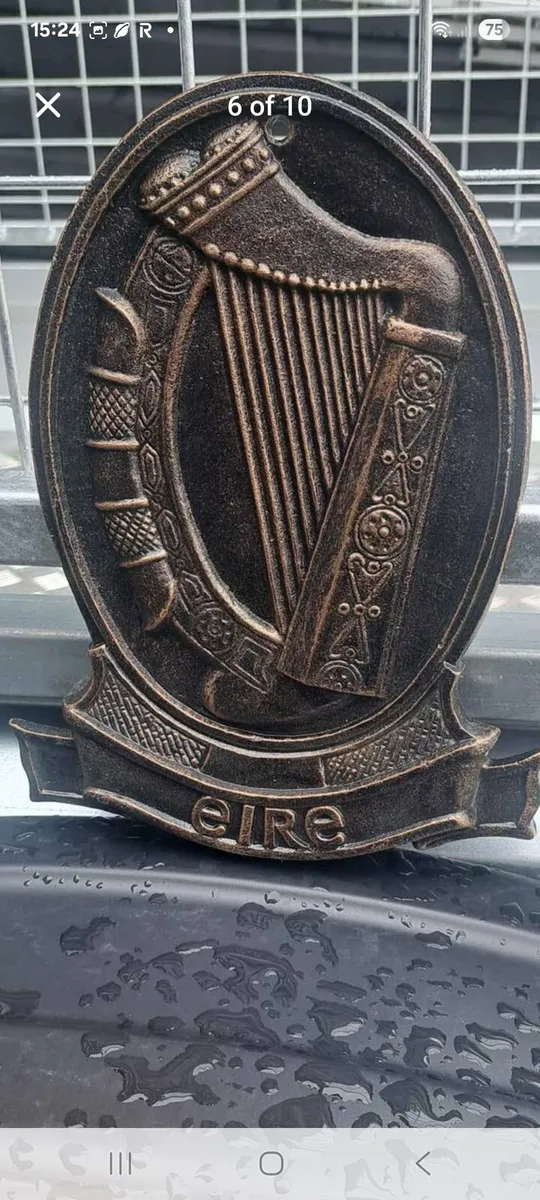 Eire harp cast iron sign