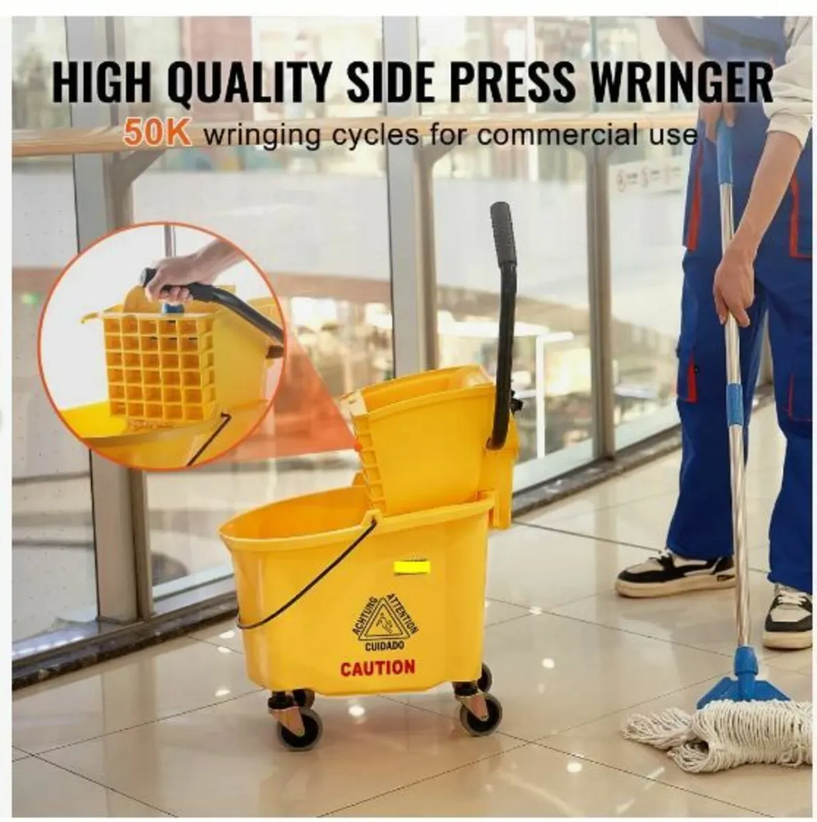 Mop Bucket with Wringer - Image 4