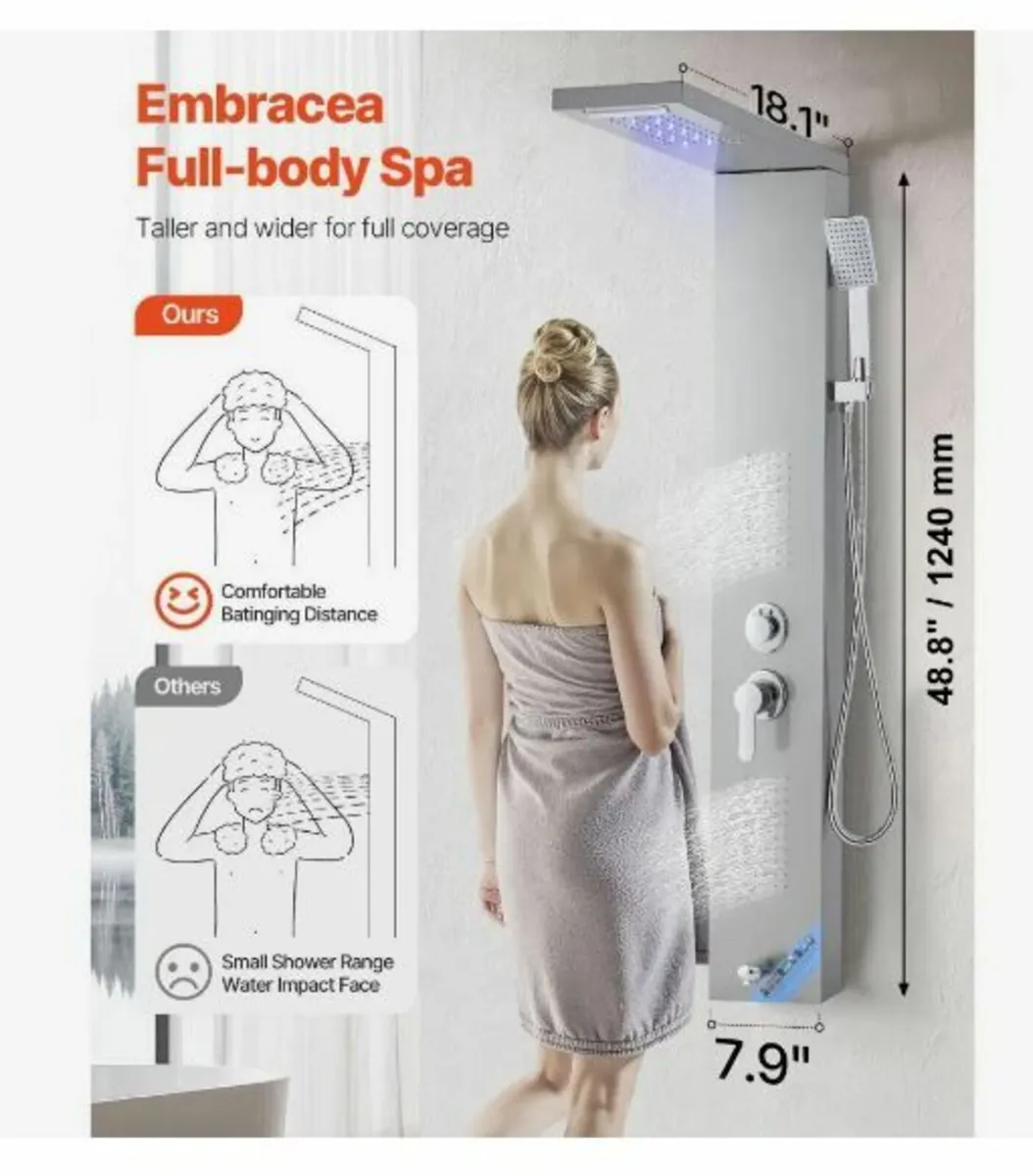 Shower Panel Tower System with Rainfall - Image 2