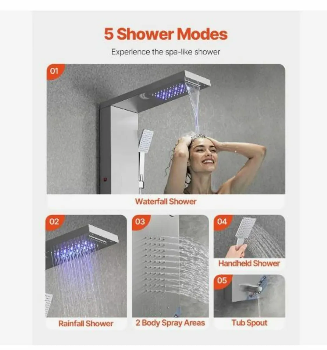 Shower Panel Tower System with Rainfall - Image 3