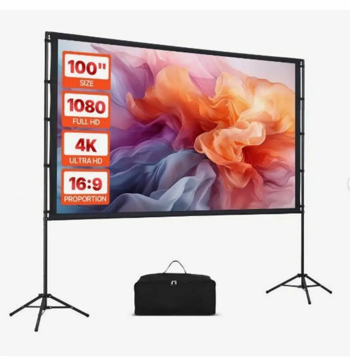 Projector Screen with Stand, 100 Inch - Image 1