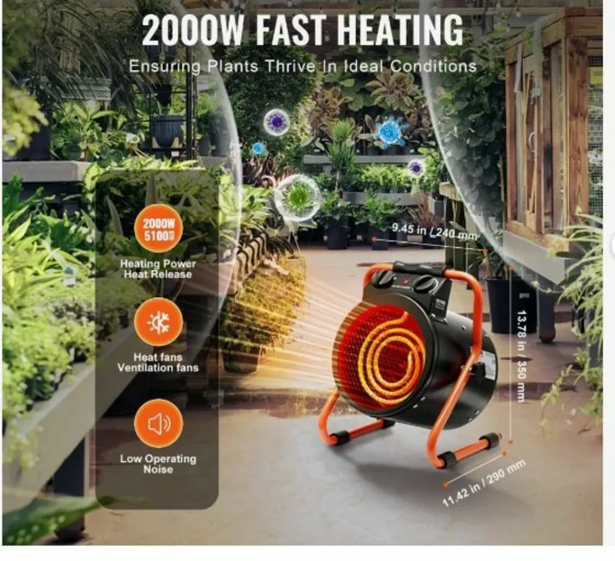 Greenhouse Heater, 2000W - Image 2