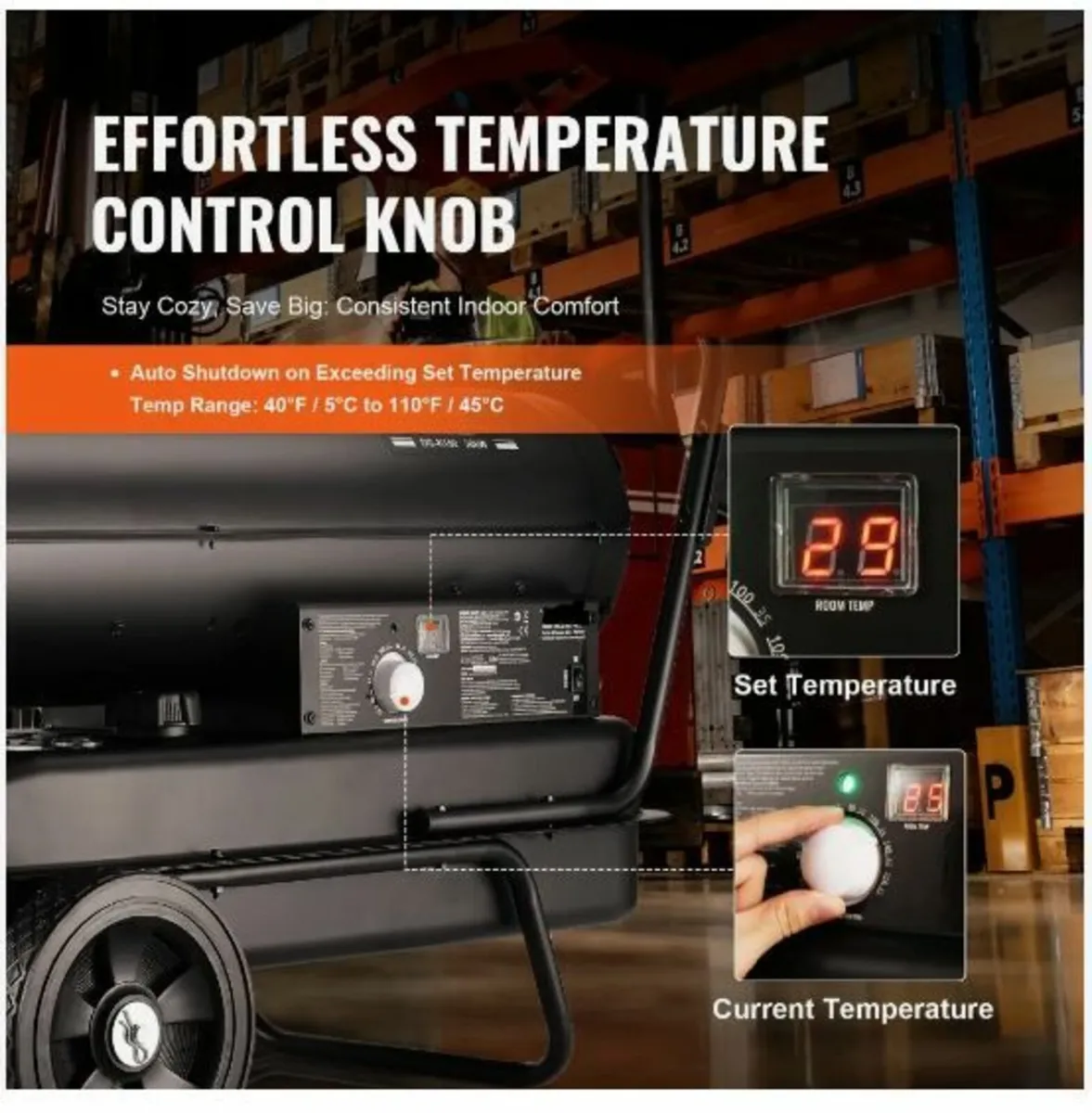 Kerosene/Diesel Forced Air Heater, 100000Btu - Image 2
