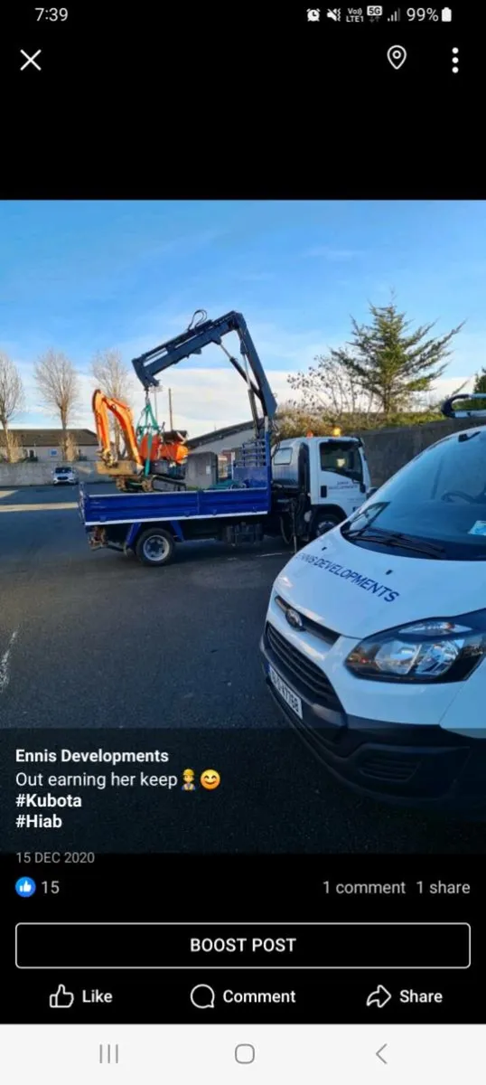 Isuzu NNR 3.5ton tipper and crane - Image 4