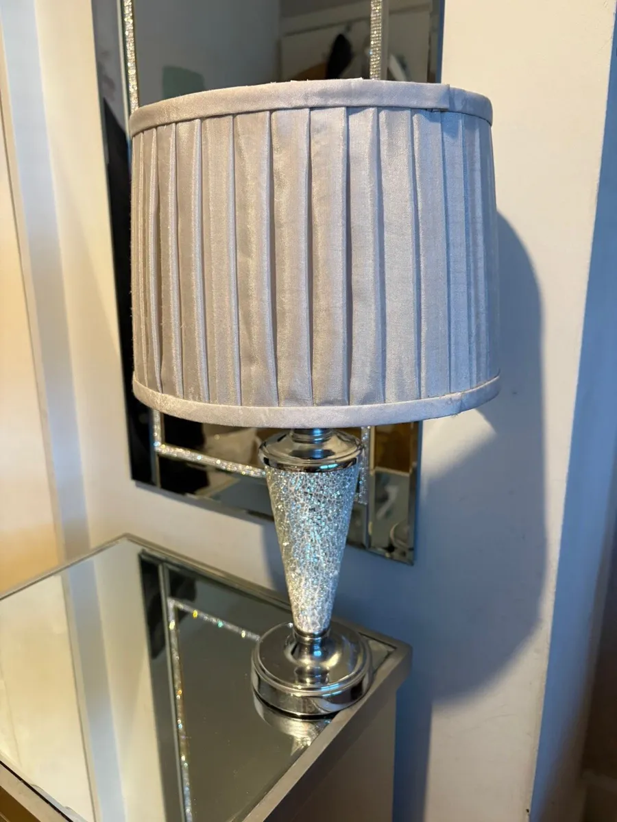 Glitter Wall mirror, lamp and shade - Image 2