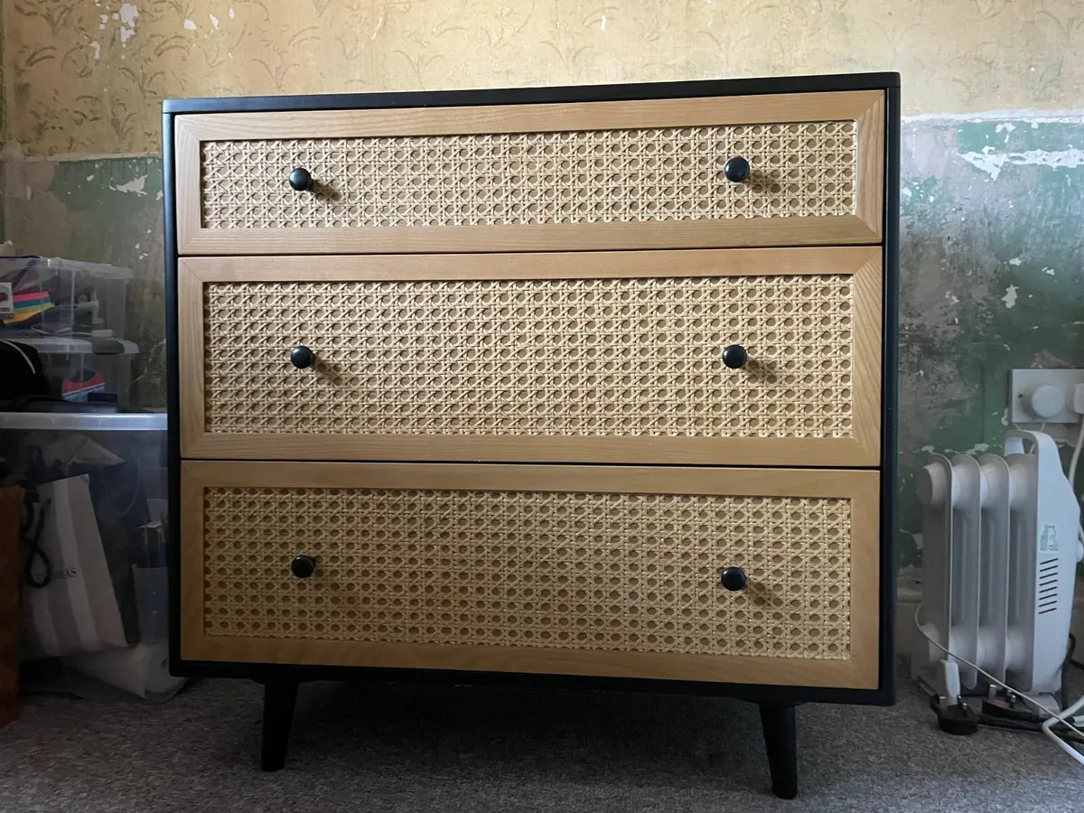 Mid-century style rattan drawers - Image 1