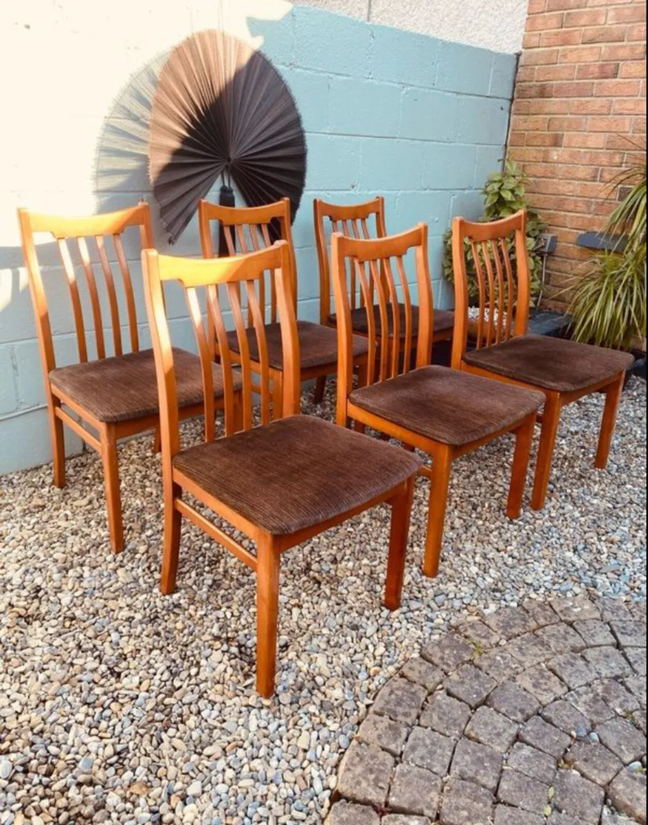 Mid Century Dining Chairs x 6 - Image 1