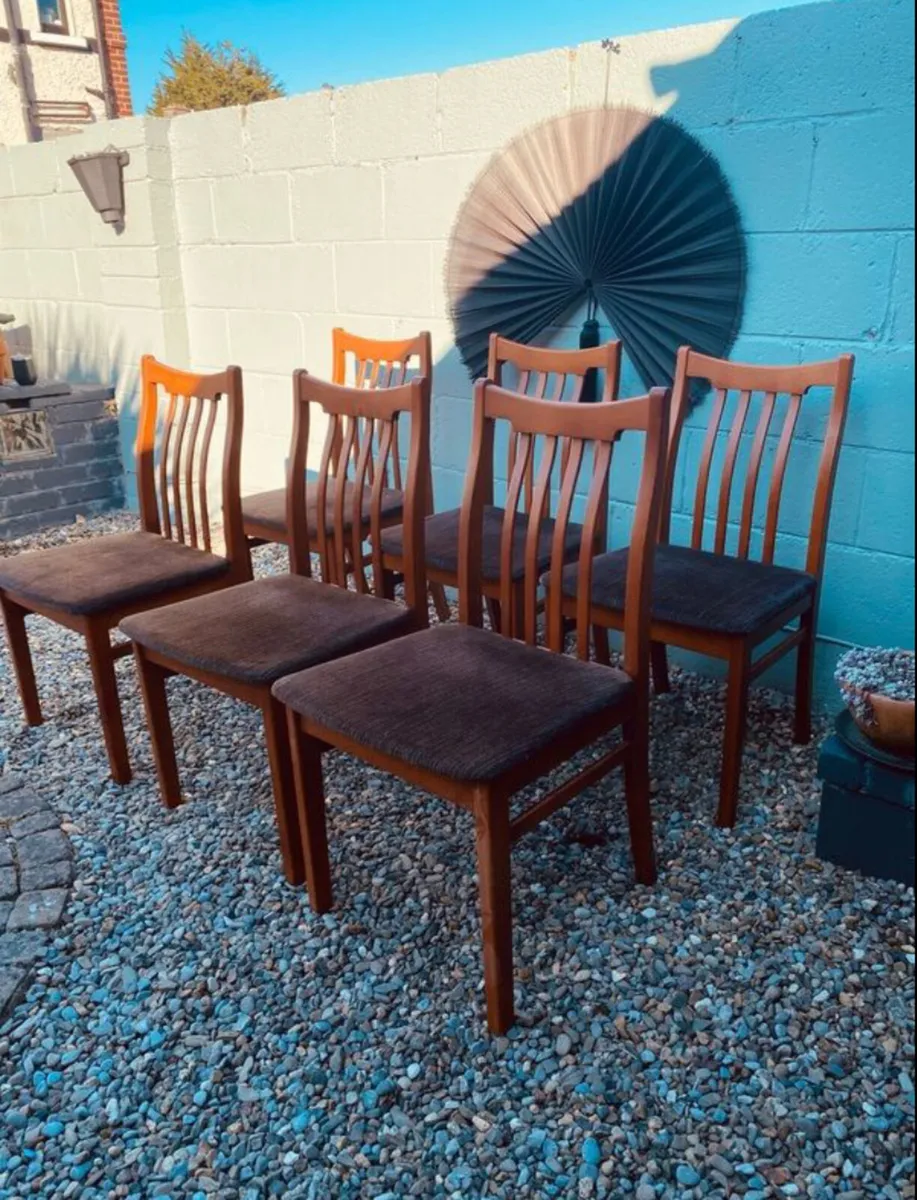 Mid Century Dining Chairs x 6 - Image 2