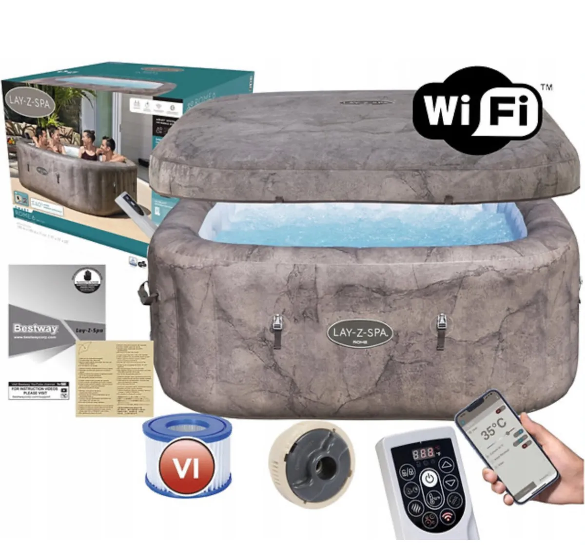 Lay z spa Rome 4 person inflatable hot tub - Image 4