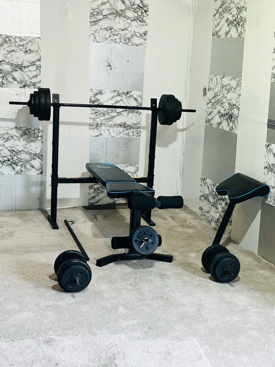 50KG WEIGHTS BARBELL DUMBBELLS WEIGHT BENCH - Image 3