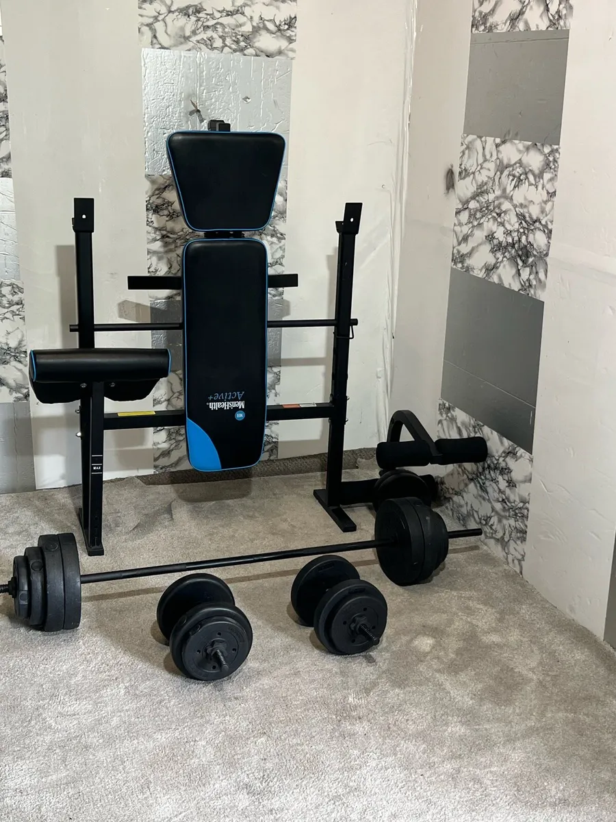 50KG WEIGHTS BARBELL DUMBBELLS WEIGHT BENCH - Image 4