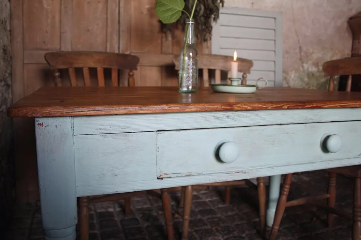 Antique Pine Table - Image 3