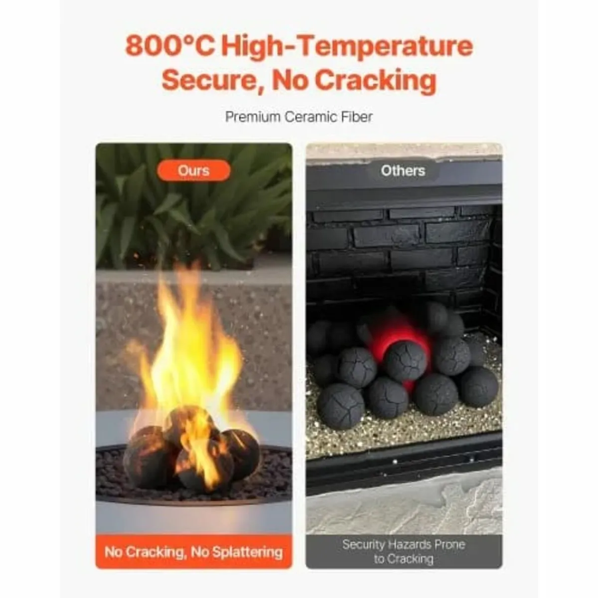 12.5 cm 6 Pcs Ceramic Fire Balls Round Fire Stones - Image 2