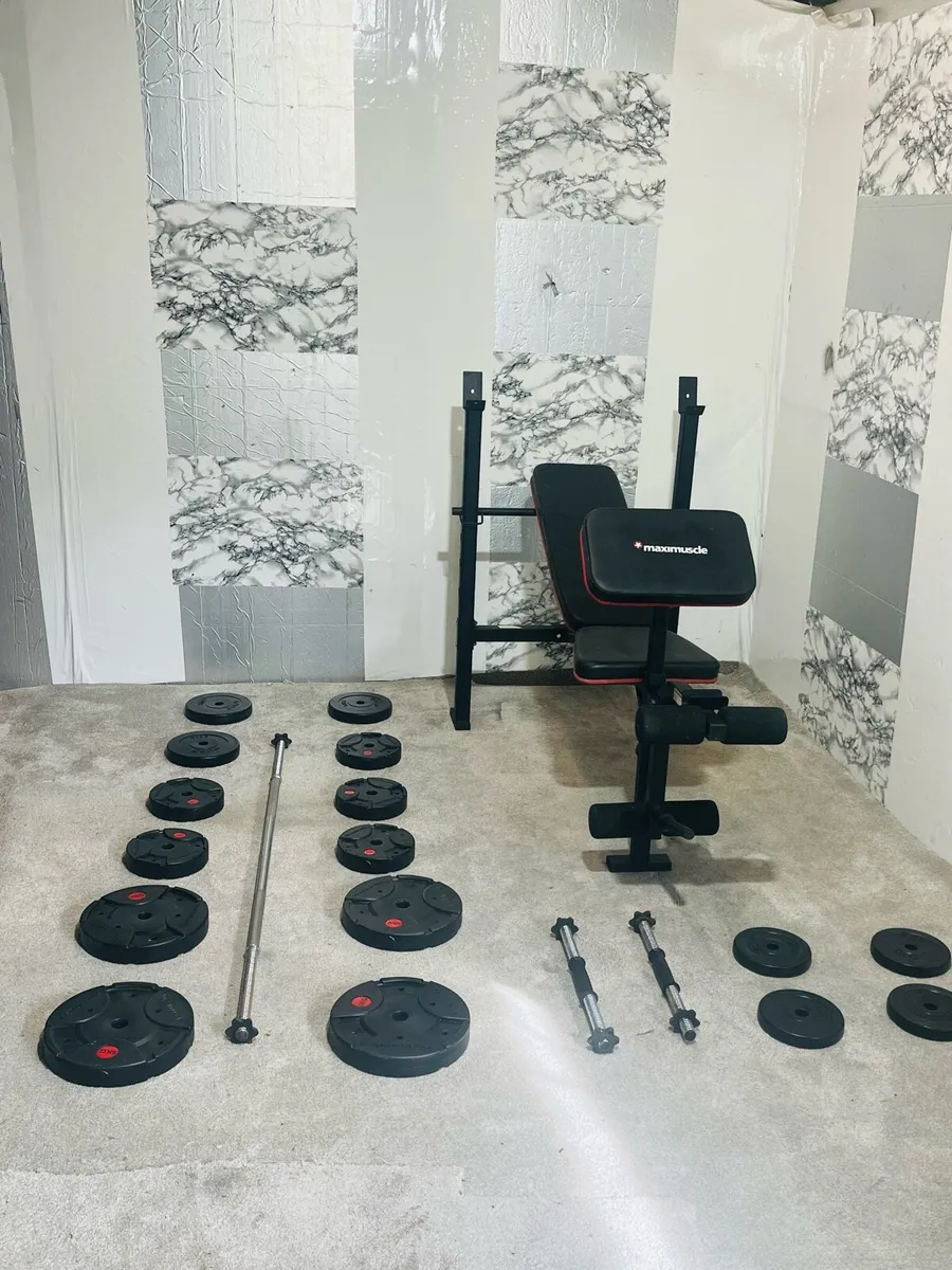 Maximucle bench 50Kg weight barbell dumbbells - Image 2