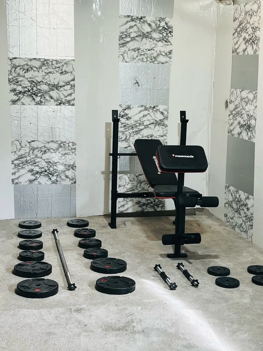 Maximucle bench 50Kg weight barbell dumbbells - Image 3