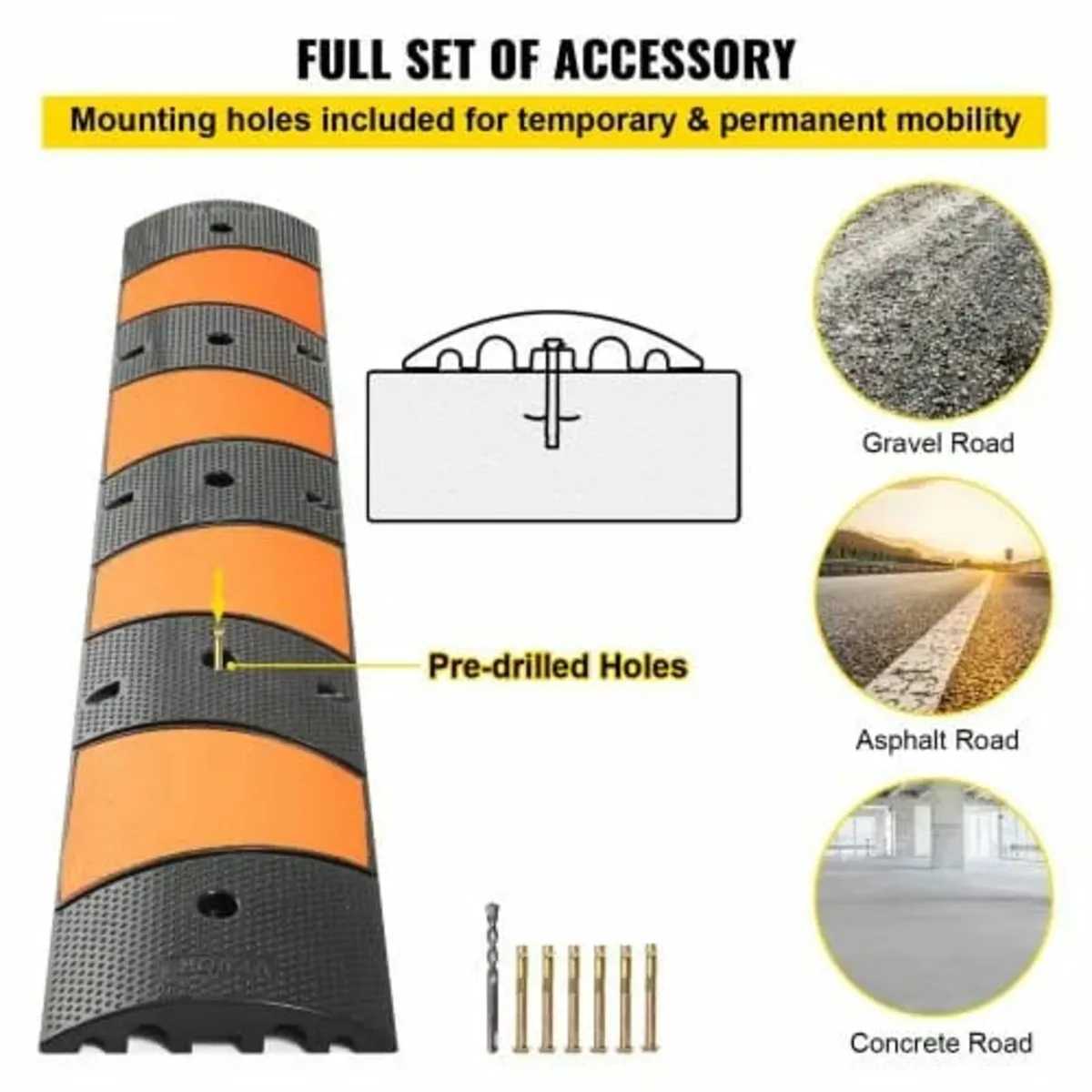 Modular Rubber Speed Bump Driveway Cable Protector - Image 3