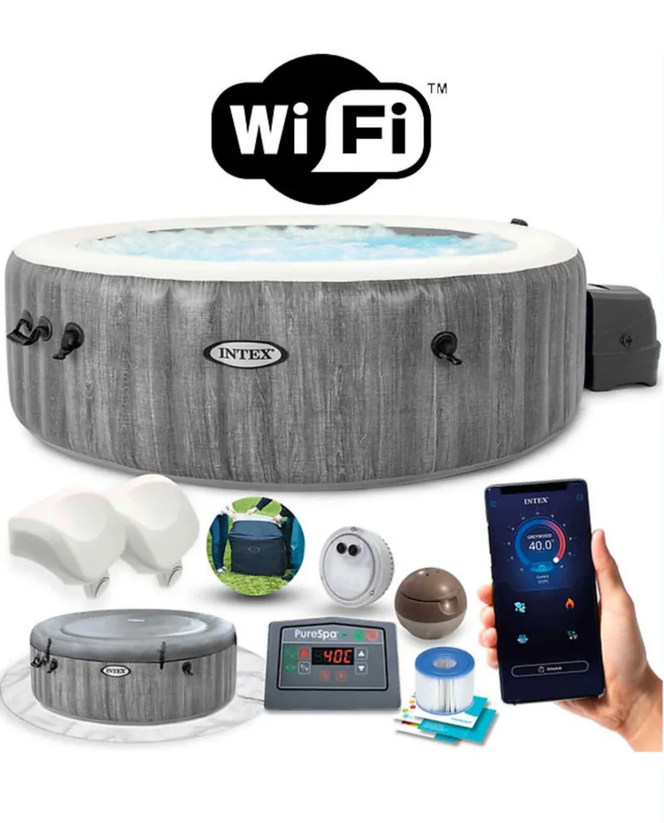 Intex graywood 6 person hot tub with wifi and led - Image 1