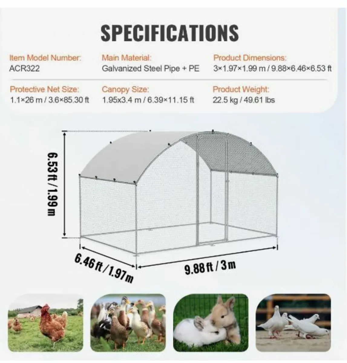 Chicken Coop, 3x1.97x1.99 m - Image 3
