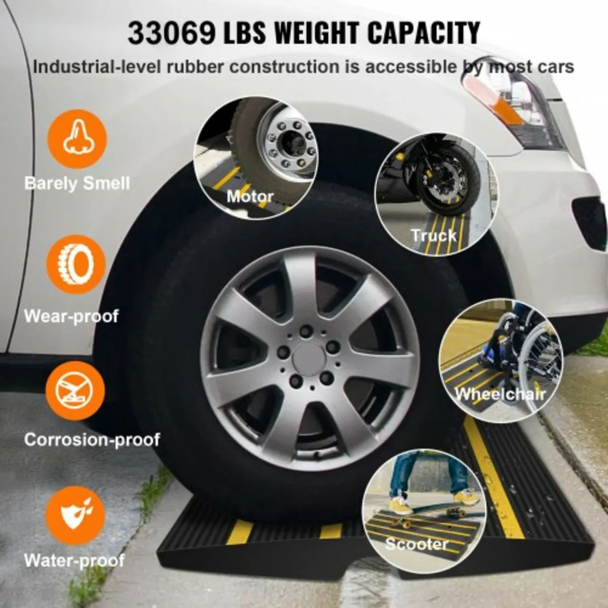 Curb Ramp Rubber Driveway Ramp 2 Pack 2.6" Rise 15 - Image 2