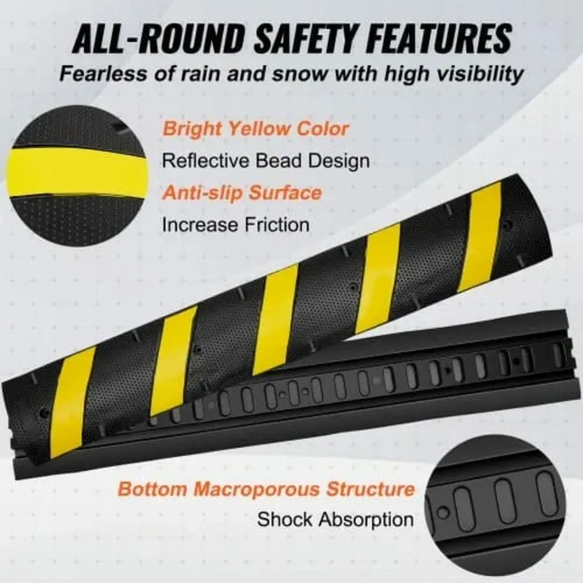 Rubber Speed Hump 183 x 30 x 4.5 cm, 2 Channel, 10 - Image 3