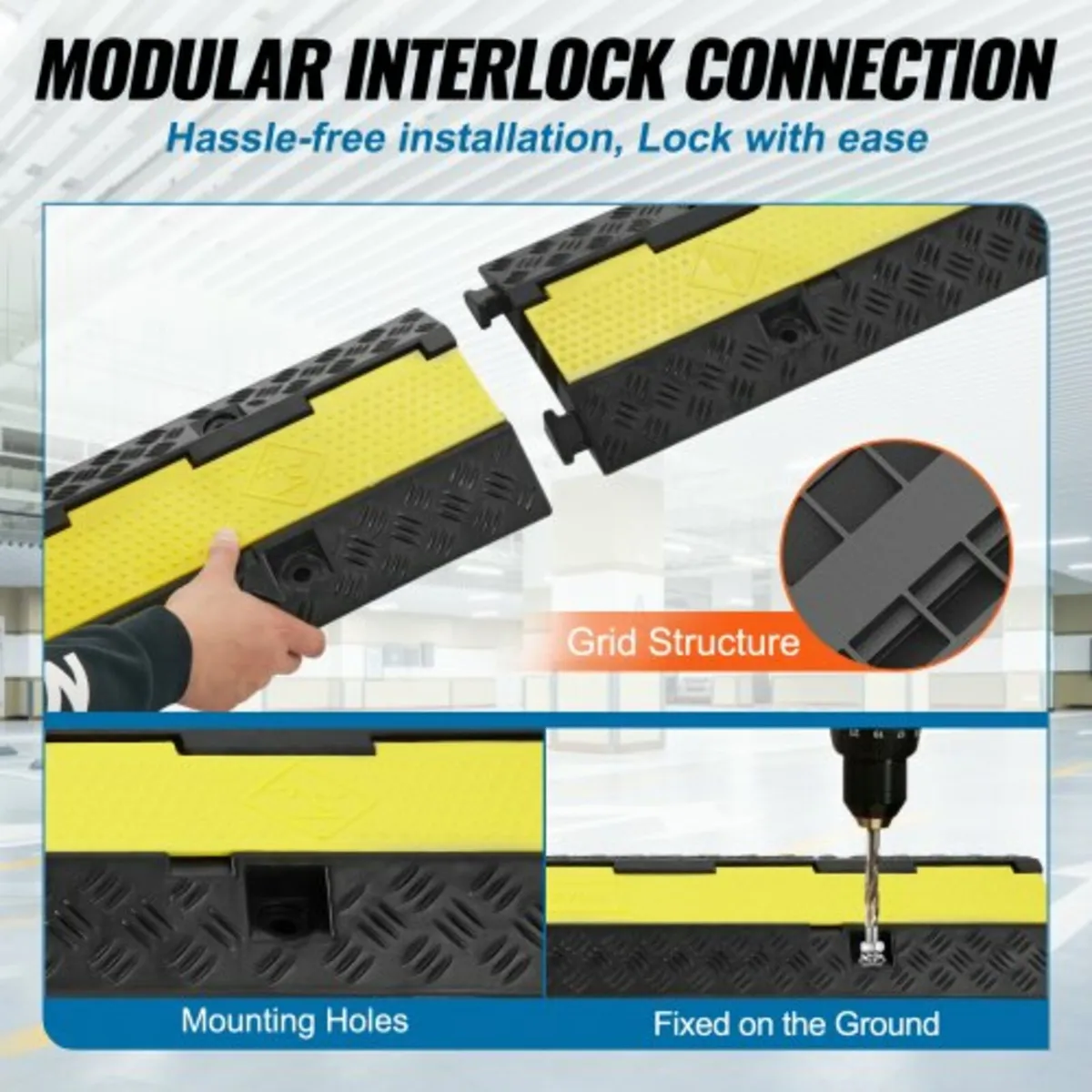 5 PCs Rubber Cable Protector Ramp 98x24x4.5 cm, 2 - Image 4