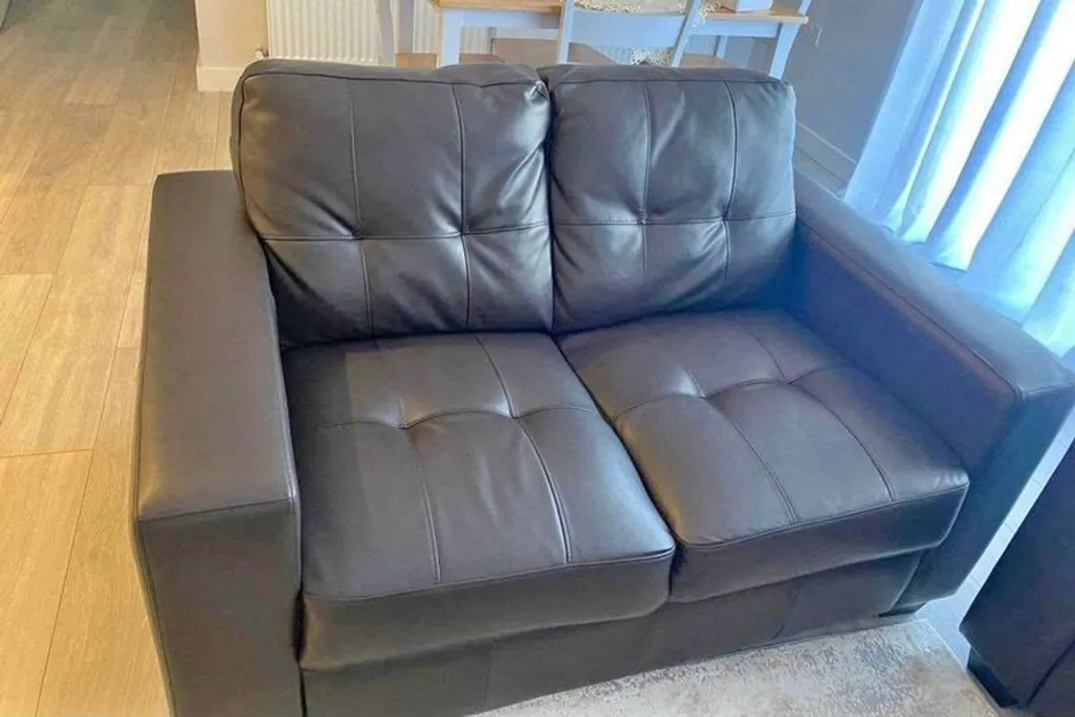 3 + 2 black sofa - Image 1