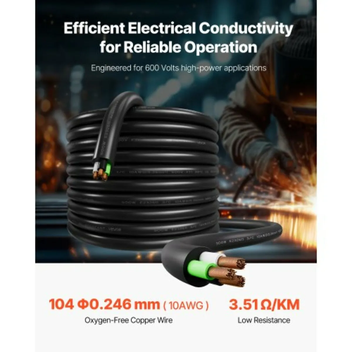 100 FT (30.48 m) 10AWG (6 mm²) Premium Electrical - Image 2