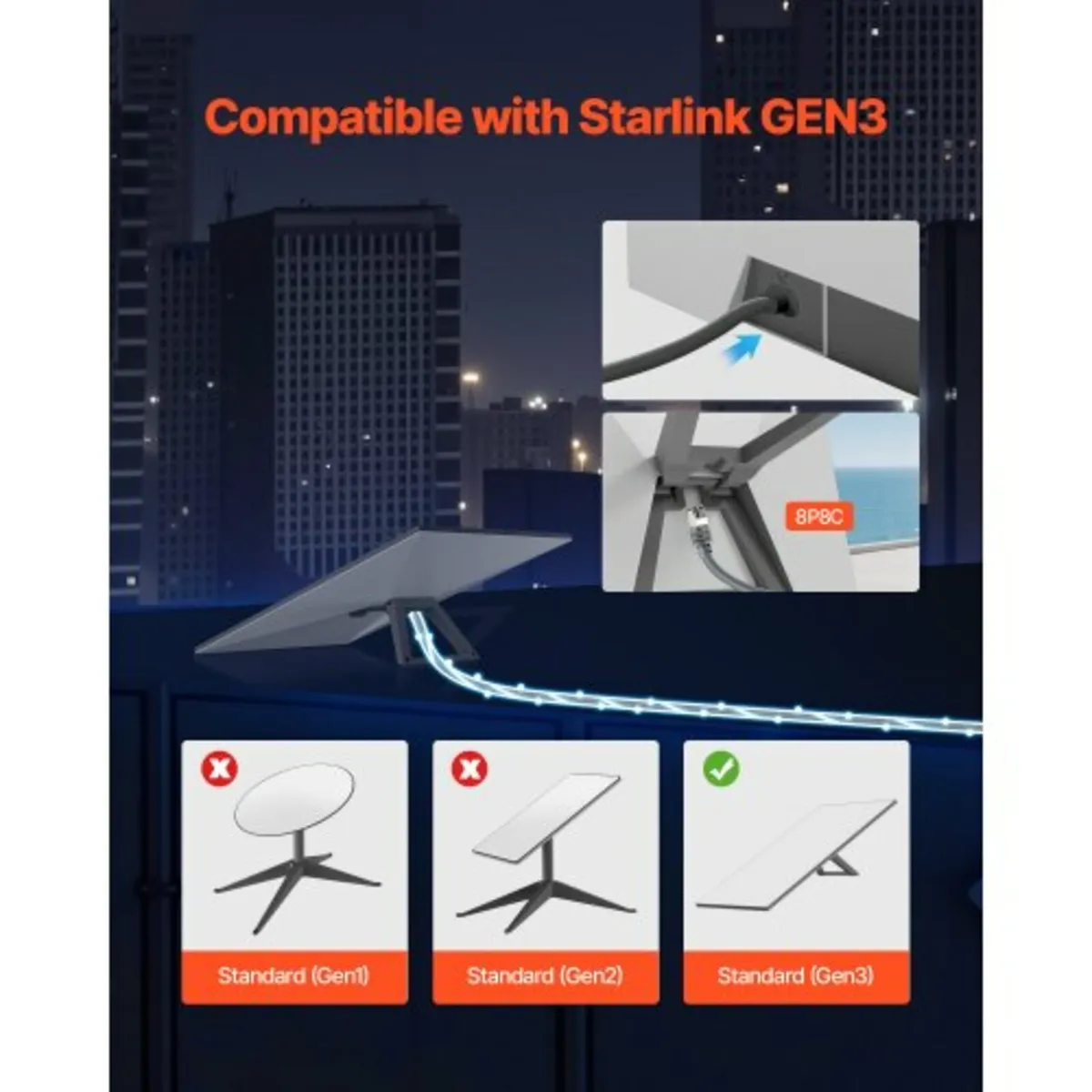 Starlink Gen 3 Cable 100 FT / 30.48 m Extension Ca - Image 2