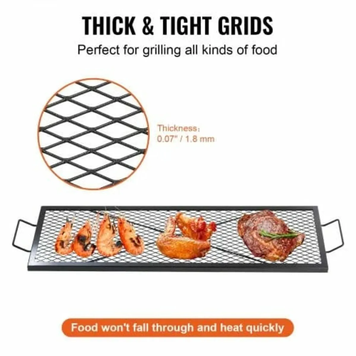 X-Marks Fire Pit Grill Grate, Rectangle Cooking Gr - Image 4