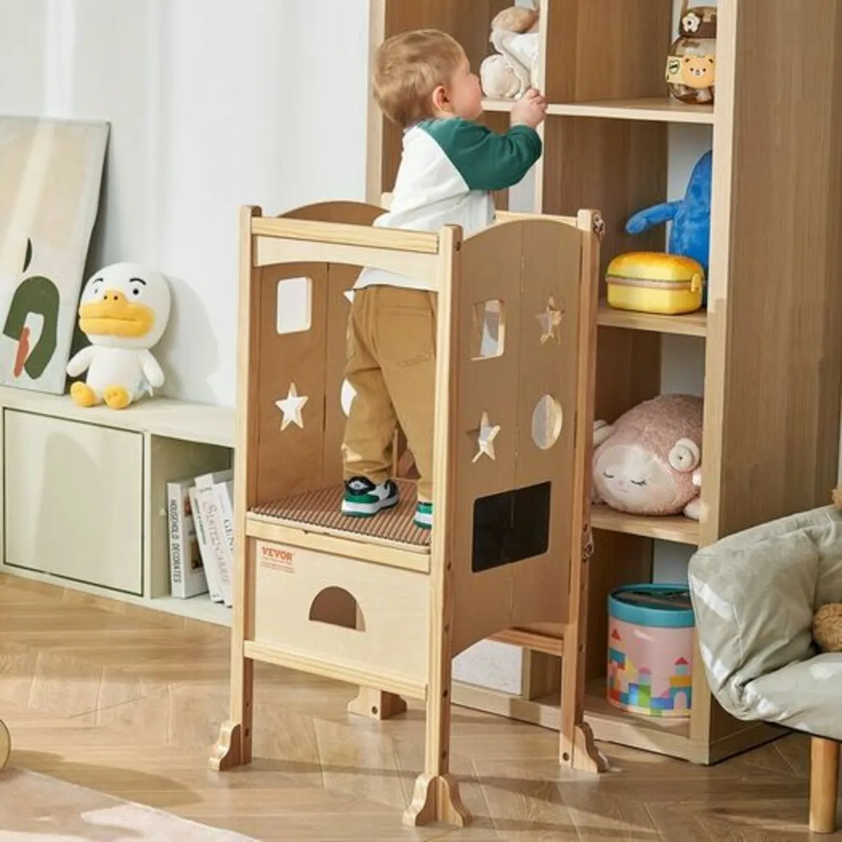 Foldable Tower Step Stool for Toddlers Kids 3-Leve - Image 4